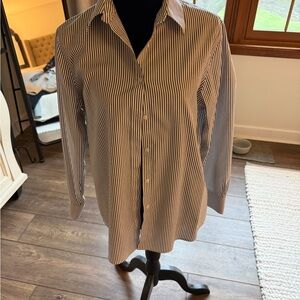 Jones New York Women’s Charcoal and White Striped Shirt